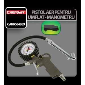 Pistol aer pentru umflat cu manometru pentru camioane Carpoint