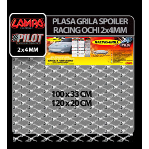 Plasa grila spoiler Racing Argintiu - Small 2x4mm 100x33cm
