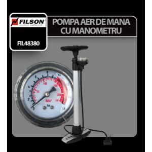 Pompa aer de mana cu manometru Filson
