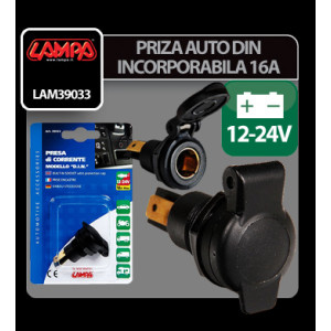 Priza auto incorporabila DIN - 12/24V 16A - Lampa