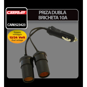 Priza dubla bricheta 12-24V 10A Carpoint