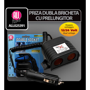 Priza dubla bricheta cu prelungitor 12/24V All-Ride