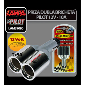 Priza dubla bricheta Pilot 12V