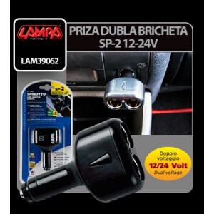 Priza dubla bricheta SP-2 12/24V Lampa