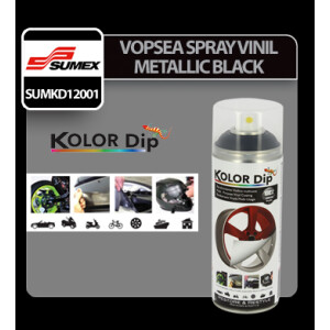 Vopsea spray cauciucata Kolor Dip 400ml - Metallic black