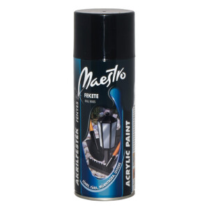 Vopsea acrilica lucioasa aerosol Maestro 600ml RAL9005 - Negru