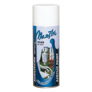 Vopsea acrilica lucioasa aerosol Maestro 600ml RAL9010 - Alb