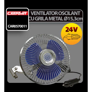 Ventilator oscilant cu grila metal Carpoint 24V