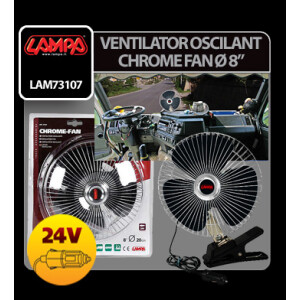 Ventilator oscilant Chrome - Fan Ø 8” din metal 24V