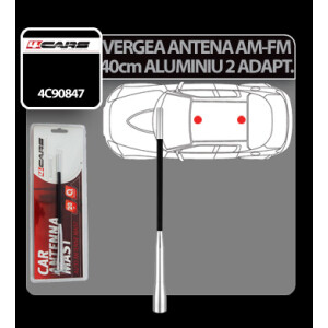 Vergea antena aluminiu (AM/FM) 4Cars - 20cm - Ø 5-6mm