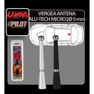 Vergea antena Alu-Tech Micro 2 - Ø 5mm - Negru