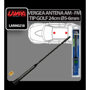 Vergea antena tip Golf (AM/FM) Lampa - 24cm - Ø 5-6mm