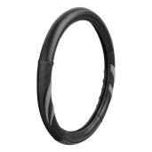 Husa volan imitatie piele Suzuka - M - Ø 37/39cm - Negru/Gri