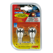 Bec clasic 12V 21W frana, ceata spate BA15s 2buc - Crom/Rosu