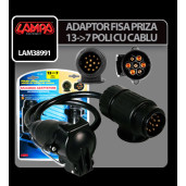 Adaptor fisa priza remorca 13-7 poli cu cablu 40cm