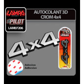 Autocolant 3D crom 4x4
