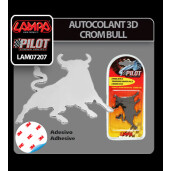Autocolant 3D crom Bull