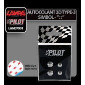 Autocolant 3D crom Type-3 (28mm) simbol - " : : "