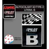 Autocolant 3D crom Type-3 (28mm) litera - B