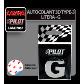 Autocolant 3D crom Type-3 (28mm) litera - G