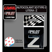 Autocolant 3D crom Type-3 (28mm) litera - Z