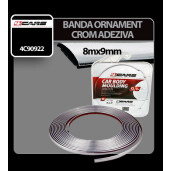 Banda ornament crom adeziva 4Cars - 8m x 9mm
