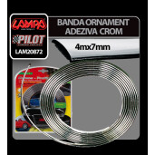 Banda ornament crom adeziva - 4m x 7mm