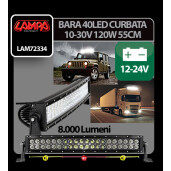 Bara curbata 40LED 10-30V 120W 8000lm - 55cm