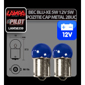 Bec Blu-Xe 5W 12V pozitie cap metal BA15s 2buc