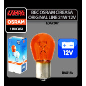 Bec Original Line 12V - PY21W - 21W Semnalizare galben BAU15s 1buc Osram 