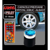 Ornamente prezoane crystal 20buc - Hex 17mm - Albastru