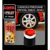 Ornamente prezoane crystal 20buc - Hex 19mm - Rosu