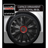 Capace roti auto Royal RR BL 4buc - Negru/Rosu - 15''