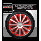 Capace roti auto Trend SR 4buc - Argintiu/Rosu - 16''