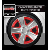 Capace roti auto Esprit SR 4buc - Argintiu/Rosu - 14''