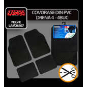 Covorase pvc universale Drena 4 negre 4buc