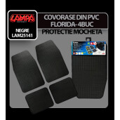 Covorase pvc universale protectie mocheta Florida 4buc - Negru