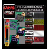 Autocolant decor bord New-Look 48x60cm - Fibra carbon - Galben