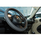 Husa volan Artisan - M - Ø 37/39cm - Gri/Alb