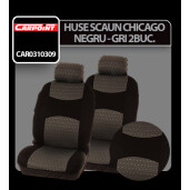 Huse scaun fata Chicago Carpoint 2buc - Negru/Gri
