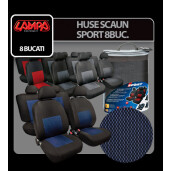 Huse scaun Sport 8buc jacquard high-quality - Rosu/Negru