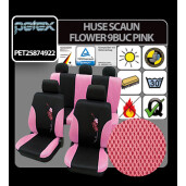 Huse scaun Eco Class Flower set 17buc - Pink