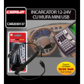 Incarcator 12-24V cu mufa mini USB Carpoint