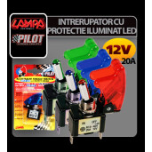 Intrerupator cu protectie iluminat cu led 12V-20A - Rosu