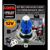 Bec halogen 12V - H4 - 90/100W Xenium Race P43t 2buc + Pachet bonus