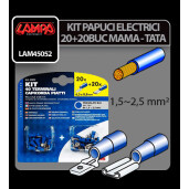 Kit papuci electrici 40buc, mama,tata - 6,3x0,8mm - Albastru