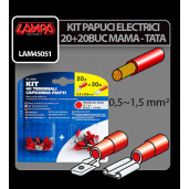 Kit papuci electrici 40buc, mama,tata - 6,3x0,8mm - Rosu