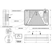Lampa stop spate cu 5 functii Kamar 215x140mm 12/24V - Stanga