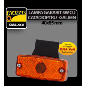 Lampa gabarit catadioptru galben Kamar 5W sofit - 12/24V