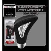 Maner schimbator viteza imitatie piele Gear negru 4Cars